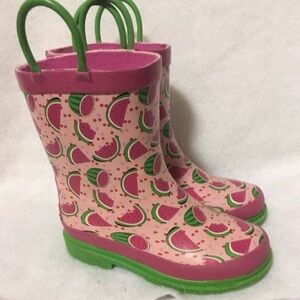 Kids Watermelon Print Rain Boots